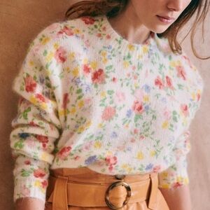 sezane paulie floral garden print sweater S